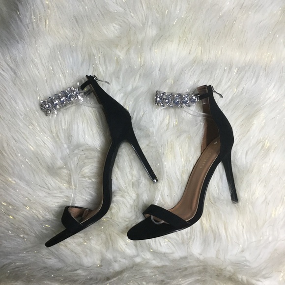 FASHION NOVA Bling Black Stiletto Heels Size 10 - Picture 3 of 8